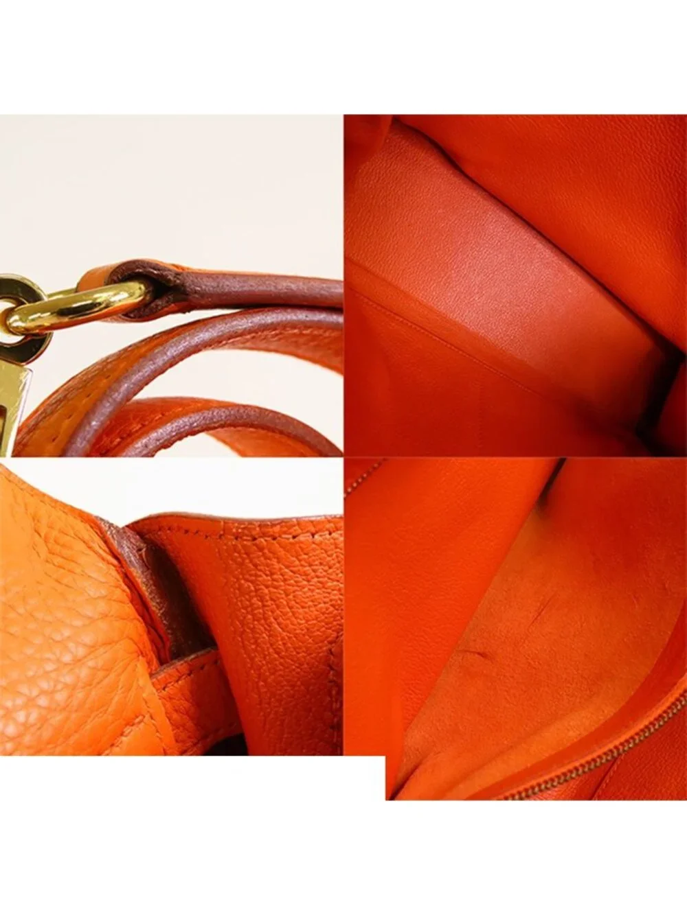 Hermes Kelly 32 Orange Gold Taurillon Internal Sewing 2-Way Shoulder Bag
